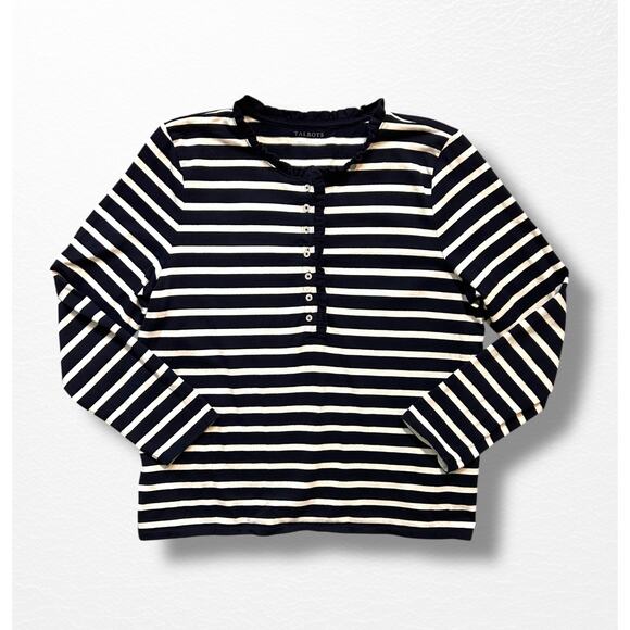 Talbot’s Ruffle Placket Crewneck Knit Top, Size XL - Picture 4 of 10